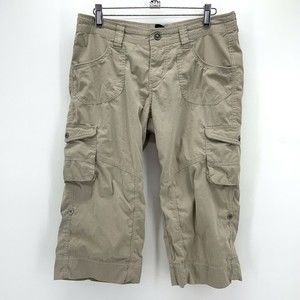Kuhl Womens 8 Kontra Shorts Convertible Capri Pants Tan Cargo Pockets Stretch